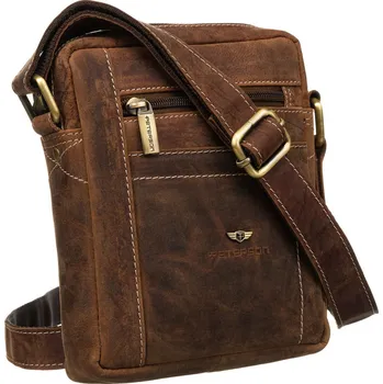 Peterson pánská taška přes rameno se zipem Hnědá