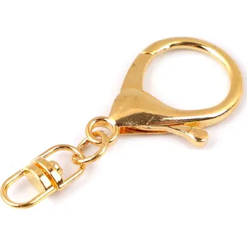 Kovová karabinka otočná 24x55 mm, barva 2 zlatá klasik