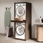 Skříňka pro pračku a sušičku Aza v dekoru ořech – s odkládací policí