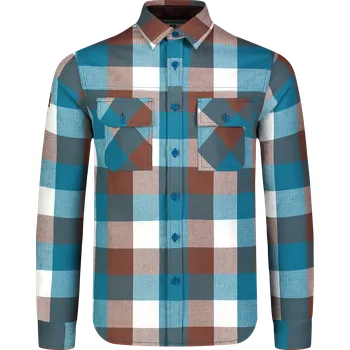 Pánská košile Pánská flanelová košile NORDBLANC QUANTUM NBSSM8243 TYRKYSOVÁ M