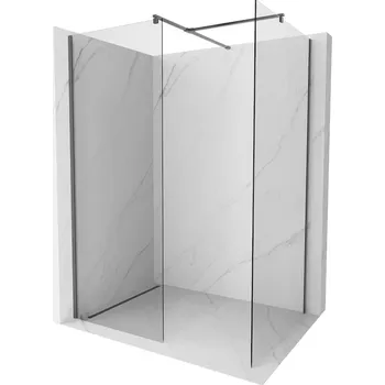 MEXEN/S - Kioto Sprchová zástěna WALK-IN 110 x 95, transparent, grafit metal 800-110-202-95-00-095