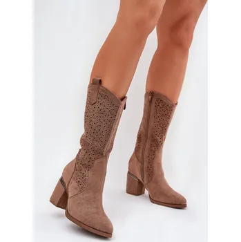 Dámské kozačky Ažurové kozačky model 218495 Step in style 38