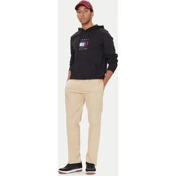 Pánské oblečení Tommy Hilfiger Mikina Linear Flag MW0MW41332 Černá Regular Fit L