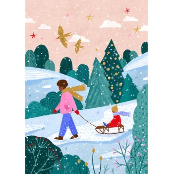 Plakát Plakát, Obraz - Snowy Sledge Walk, Bea Muller