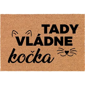 Rohožka Kokosová rohožka vstupní dekorativní | Veselý Dárek Kočka vládne