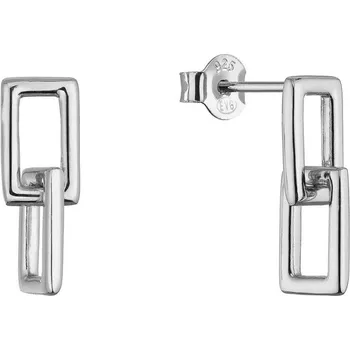 Náušnice Stříbrné náušnice dvojité obdélníky 61150