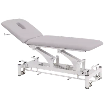 Masážní stůl FYZIO 2, lehátko vyšetřovací zdravotní, ovladání nožním rámem, 2-segmentové, elektricky stavitelné, barva Medi SK světle šedá