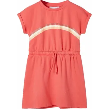 Dívčí šaty vidaXL Dětské šaty se stahovací šňůrkou 116 [10611] Barva: Korálová