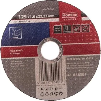 Řezný kotouč Modeco řezný kotouč na ocel a kov 125x1,6x22 mm