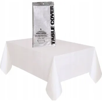 ubrus FÓLIOVÝ UBRUS BÍLÝ odolný proti skvrnám jednorázový 137X275 svatba svatební hostina svaté přijímání