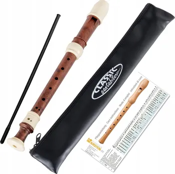 Zobcová flétna Zobcová flétna sopránová C-soprán barokní prstoklad Sada pouzdro vytěrák tabulka