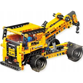 ostatní stavebnice STAVEBNÍ STAVEBNICE NÁKLADNÍ VŮZ STAVEBNÍ AUTO ŽLUTÝ JEŘÁB 330 dílů 863
