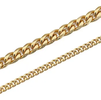 Náhrdelník Řetízek z chirurgické oceli Smooth Facet 3-5 mm Zlatý - Průměr ø 3 mm, Délka 21,5 cm