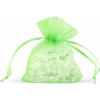 Dárkový sáček organza 15 x 23 cm - zelená - 9660