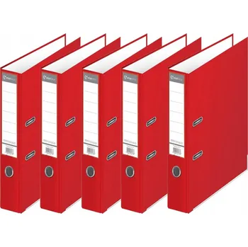 Sada 5 kusů pákový pořadač A4 75mm 2 kroužky červený Interdruk