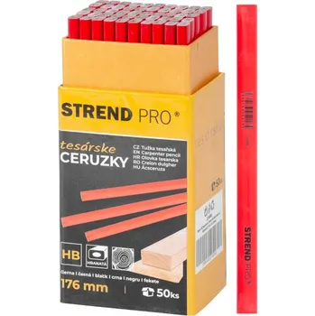 Brusný papír STREND PRO Ceruzka Strend Pro, tesárska, 176 mm, hranatá, čierna tuha, Sellbox 50 ks