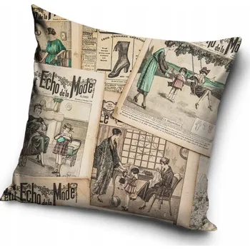 Povlak na dekorativní polštářek Povlak na polštář Retro 40x40 Dekorativní Noviny