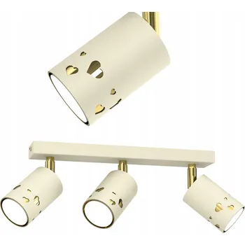 DĚTSKÉ STROPNÍ SVÍTIDLO STROPNÍ SVÍTIDLO SPOT LED BÉŽOVÉ SRDÍČKA ECRU ZLATÉ GU10