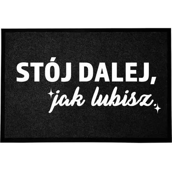 Vstupní rohožka černá do domu dekorativní DÁREK STŮJ DÁL 60X40 cm