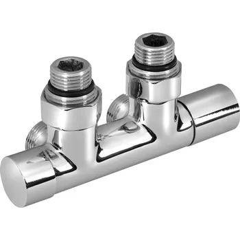 Hlavice pro radiátor Aqualine R-START připojovací sada ventilů pro středové připojení, chrom SR230C