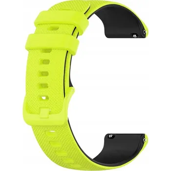 Řemínek na hodinky Univerzální řemínek k hodinkám chytré hodinky T-112 limetkově černý 20 mm