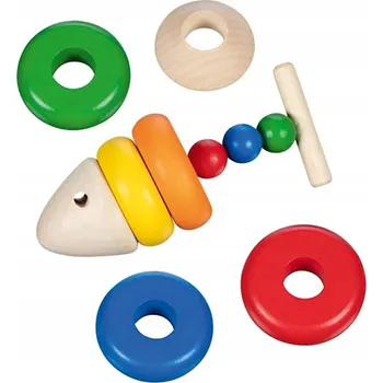 Obraz Dřevěná navlékací hračka ryba Felix rozvíjí manuální zručnost Goki 2+