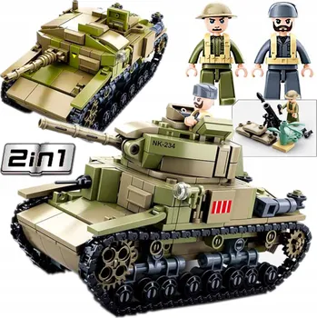 ostatní stavebnice Stavebnice AMERICKÝ TANK M4 SHERMAN / NIČITEL TANKŮ T40/M9 2V1 Armáda