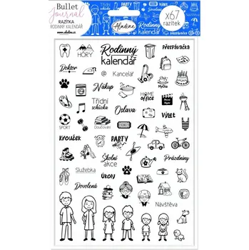 Dětské razítko Razítka Stampo Bullet Rodinný kalendář, 67 ks