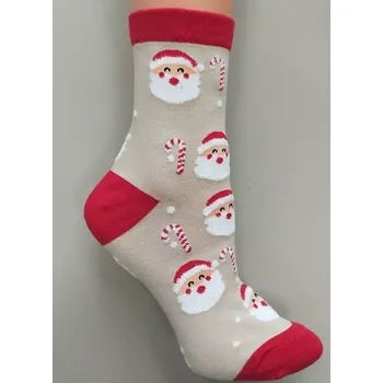 Dámské punčochy Dámské vánoční ponožky SB161-6 - 36-41 / béžová