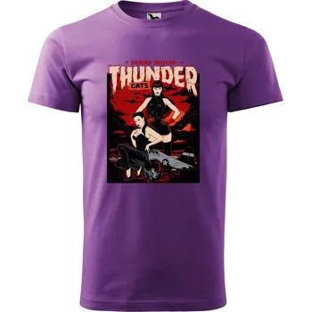 Pánské tričko Pánské tričko s potiskem Thunder cats Velikost: XS, Barva trička: Fialová