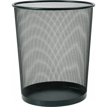 Odpadkový koš KOVOWÝ SÍŤOVANÝ ODPADKOVÝ KOŠ ČERNÝ DO KANCELÁŘE POKOJE KUCHYNĚ VYSOKÝ 35 cm