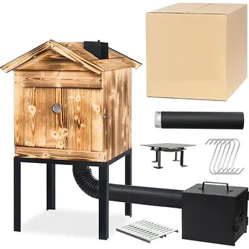 TopKing Zahradní dřevěná udírna s oplechovanou střechou 162 cm - TOPAGD