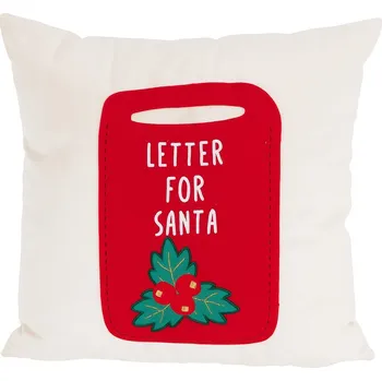 Home Styling Collection Dekorační polštář, vánoční vzor, ​​bílá 40 x 40 cm