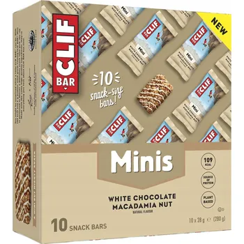 Čokoláda Dextrózové tyčinky CLIF MINIS 10x28g BÍLÁ ČOKOLÁDA MAKADAMIOVÉ OŘECHY příchuť bílá čokoláda 350 g 10 ks