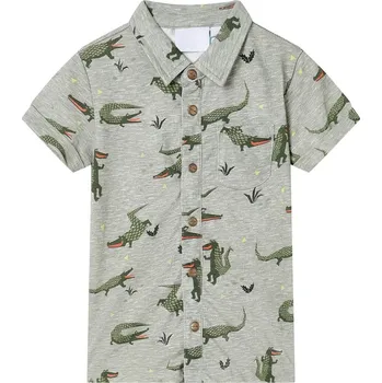 Chlapecká košile vidaXL Dětská košile světle khaki melanž 140 [12108]