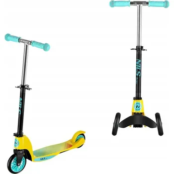 Koloběžka Limetková koloběžka 2v1 pro děti Nils Fun HLB202 (tříkolka/dvoukolka)