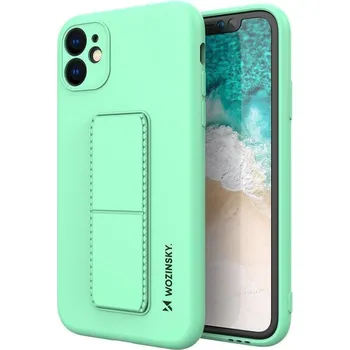 Pouzdro na mobilní telefon Silikonové pouzdro Wozinsky Kickstand Case se stojánkem pro iPhone 12 Pro mátově fialové