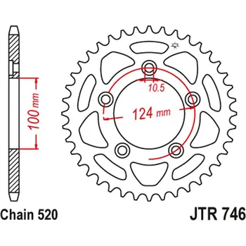 Auto-moto JT rozeta 4444 43 DUCATI PANIGALE 899 14-15, SCRAMBLER 800 15-18 (-2) (444443JT) (řetěz520) (JT rozeta 4444 43 DUCATI PANIGALE 899 14-15, SCRAMBLER 800 15-18 (-2) (444443JT) (řetěz520))