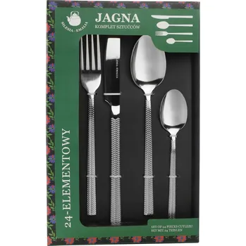 Příbor Sada příborů Silesia Emalia JAGNA STŘÍBRNÁ 24 ks