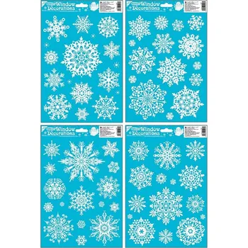 Okenní dekorace Fólie na okno, vločky s glitrem