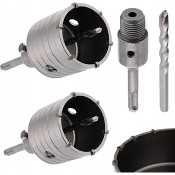 Vrták SADA VRTACÍCH KORUNEK SDS+ NA BETONU A ZDIVO, KORUNKY PRO KRABICE 65 + 80 mm