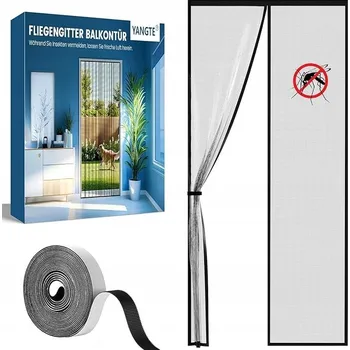 Síť proti hmyzu MOSKYTIÉRA 90 x 200 cm NA DVEŘE, SÍŤKA PROTI KOMÁRŮM A HMYZU NA DVEŘE