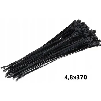 Stahovací páska STAHOVACÍ PÁSKY ČERNÉ NYLON UV 4.8x370 100 ks