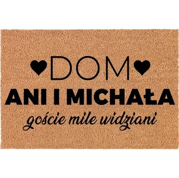 Rohožka KOKOSOVÁ VSTUPNÍ ROHOŽKA DO DOMU DEKORATIVNÍ DÁREK DOMOV JMÉNO 60X40cm