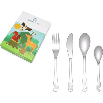 Příbor ZILVERSTAD Dětský příbor Lesní zvířátka, sada 4 ks