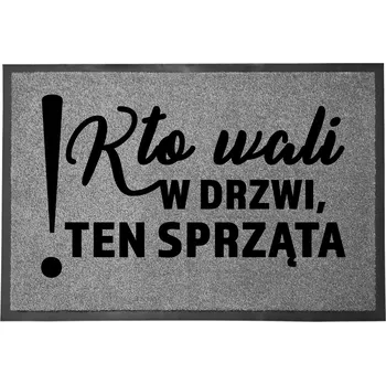 Rohožka VSTUPNÍ ROHOŽKA ŠEDÁ DO DOMU DEKORATIVNÍ | DÁREK KDO TLUČE 60X40cm