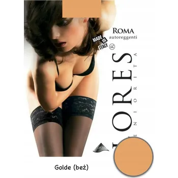 Dámské punčochy Samodržící punčochy LORES Roma 15 DEN Golde, opálená béžová, vel. 3/4
