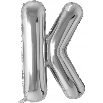 Balónek Fóliový balónek písmeno "K" stříbrný 100 cm (40 palců)