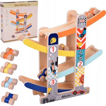 autodráha Dřevěná autodráha - Skluzavka pro autíčka ZA5375