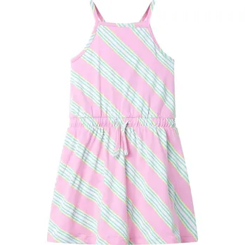 Dívčí šaty vidaXL Dětské šaty se stahovací šňůrkou bez rukávů růžové 128 [11172]